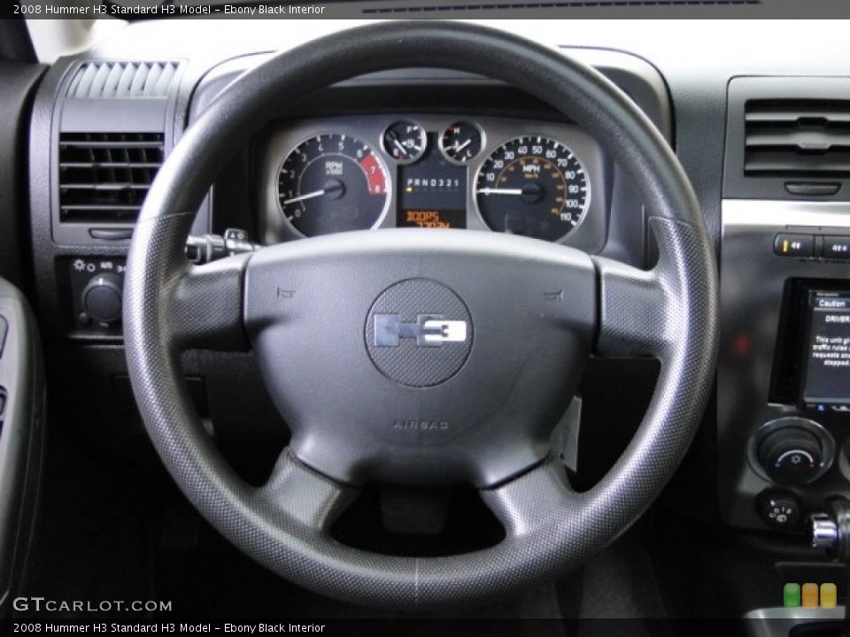 Ebony Black Interior Steering Wheel for the 2008 Hummer H3  #89475914