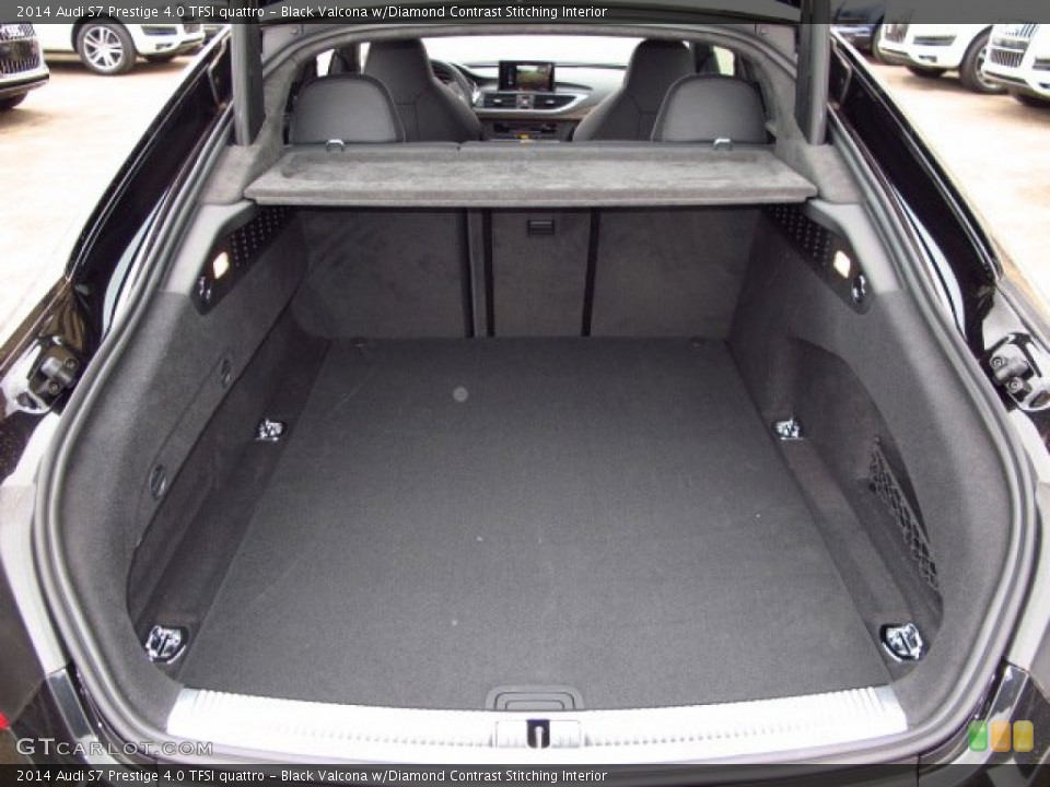 Black Valcona w/Diamond Contrast Stitching Interior Trunk for the 2014 Audi S7 Prestige 4.0 TFSI quattro #89484298