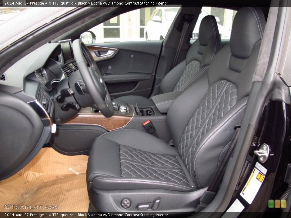 Black Valcona w/Diamond Contrast Stitching Interior Front Seat for the 2014 Audi S7 Prestige 4.0 TFSI quattro #89484376