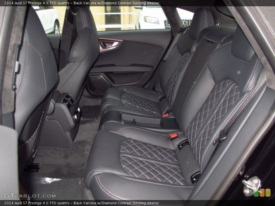 Black Valcona w/Diamond Contrast Stitching Interior Rear Seat for the 2014 Audi S7 Prestige 4.0 TFSI quattro #89484423