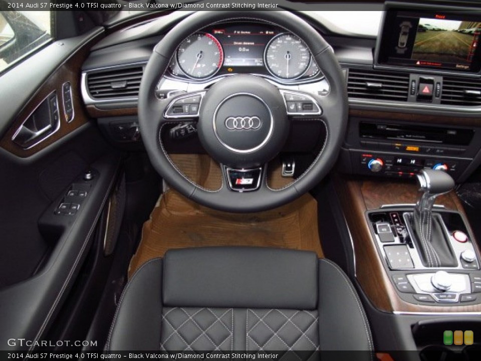 Black Valcona w/Diamond Contrast Stitching Interior Dashboard for the 2014 Audi S7 Prestige 4.0 TFSI quattro #89484456