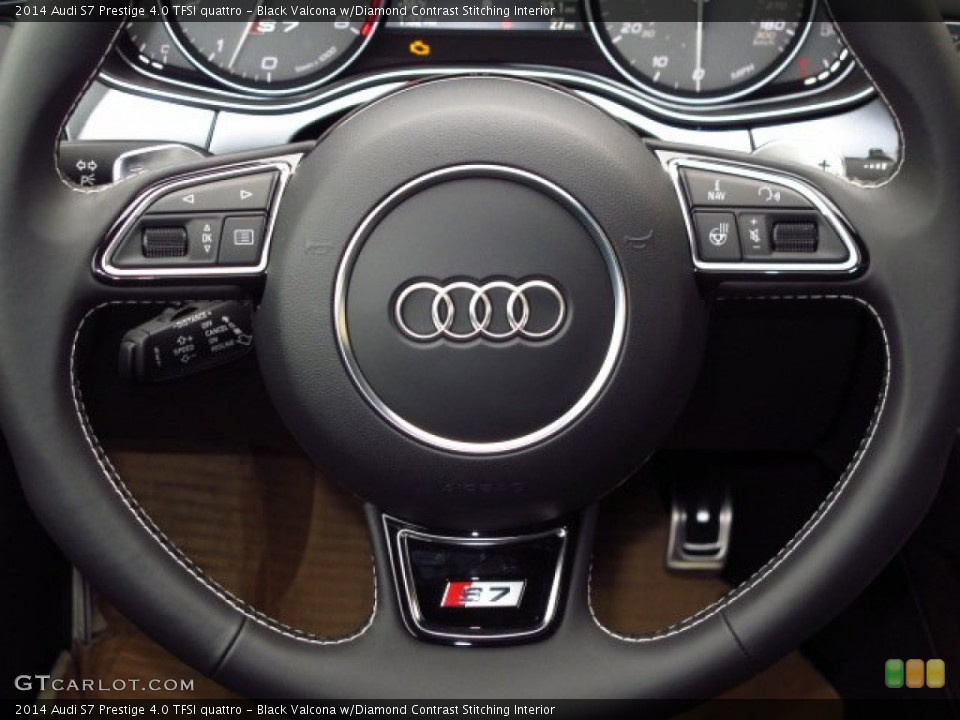 Black Valcona w/Diamond Contrast Stitching Interior Controls for the 2014 Audi S7 Prestige 4.0 TFSI quattro #89484565