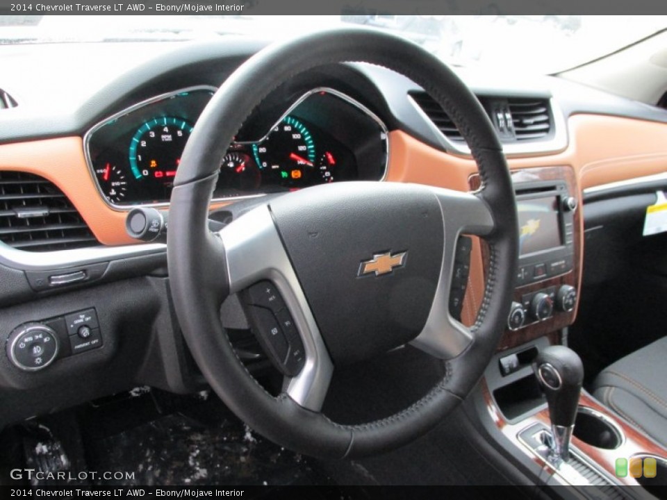 Ebony/Mojave Interior Steering Wheel for the 2014 Chevrolet Traverse LT AWD #89490226
