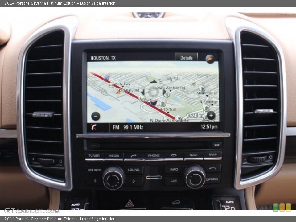 Luxor Beige Interior Navigation for the 2014 Porsche Cayenne Platinum Edition #89490712