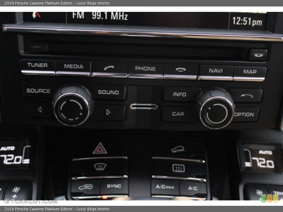 Luxor Beige Interior Controls for the 2014 Porsche Cayenne Platinum Edition #89490781