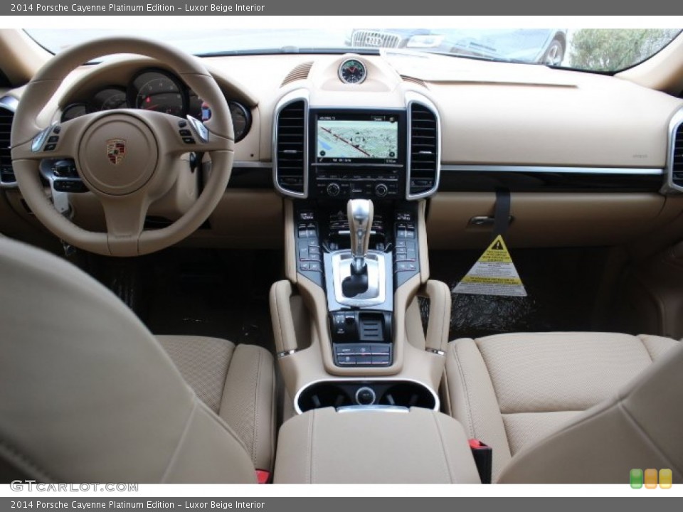 Luxor Beige Interior Dashboard for the 2014 Porsche Cayenne Platinum Edition #89490913