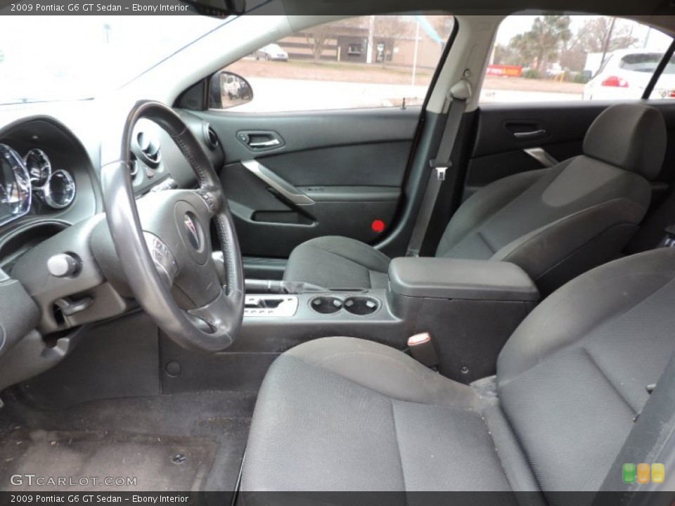 Ebony Interior Front Seat for the 2009 Pontiac G6 GT Sedan #89491876
