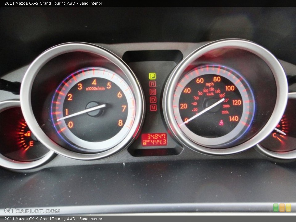 Sand Interior Gauges for the 2011 Mazda CX-9 Grand Touring AWD #89495514