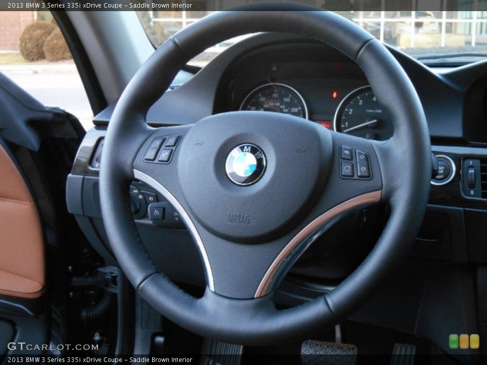 Saddle Brown Interior Steering Wheel for the 2013 BMW 3 Series 335i xDrive Coupe #89497648