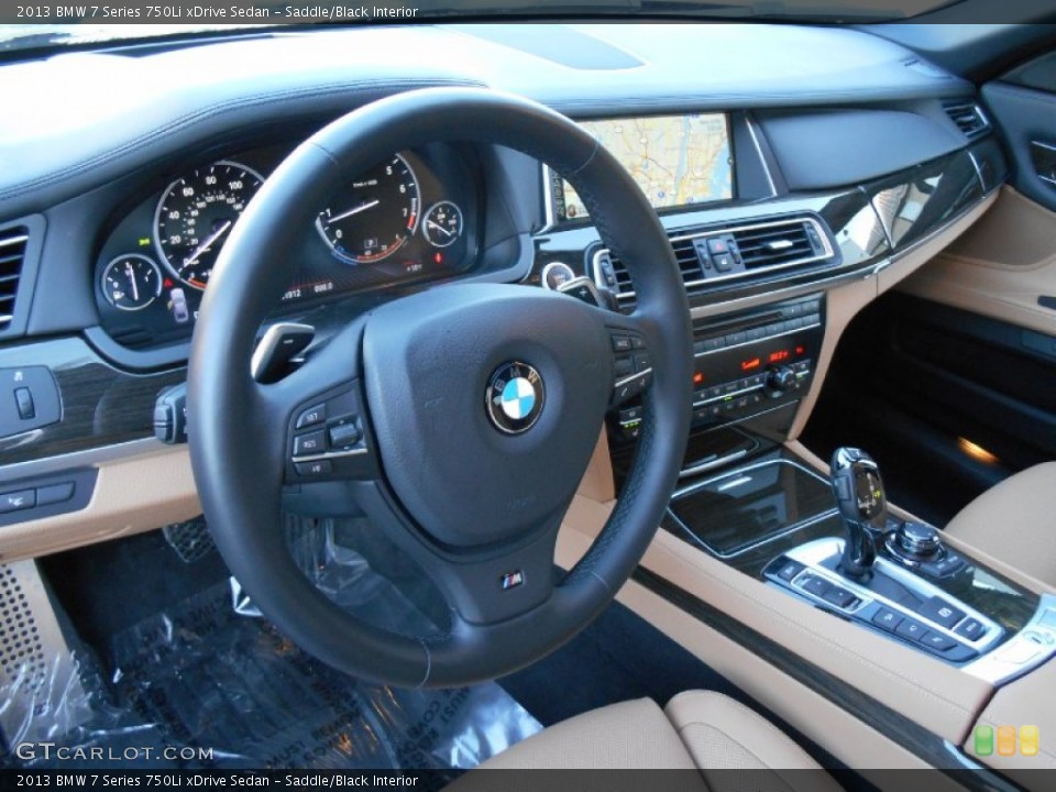 Saddle/Black Interior Dashboard for the 2013 BMW 7 Series 750Li xDrive Sedan #89498956