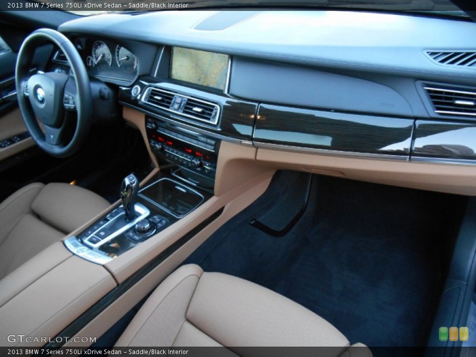Saddle/Black Interior Dashboard for the 2013 BMW 7 Series 750Li xDrive Sedan #89499292
