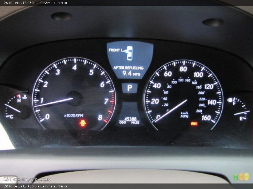 Cashmere Interior Gauges for the 2010 Lexus LS 460 L #89504950