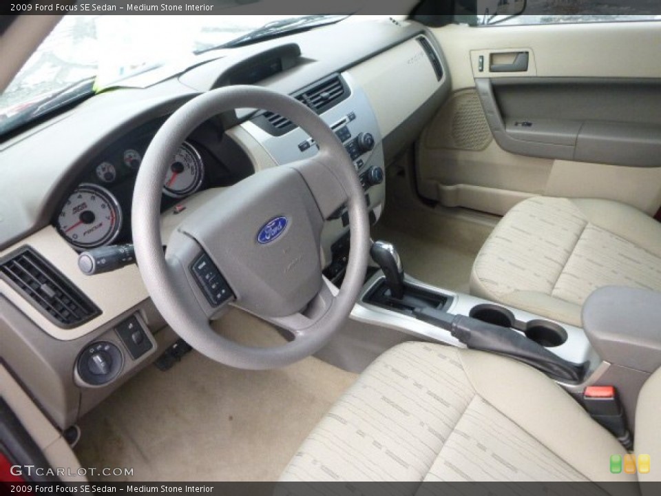 Medium Stone Interior Prime Interior for the 2009 Ford Focus SE Sedan #89520004