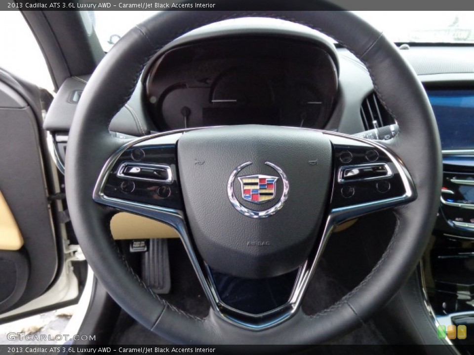 Caramel/Jet Black Accents Interior Steering Wheel for the 2013 Cadillac ATS 3.6L Luxury AWD #89528791