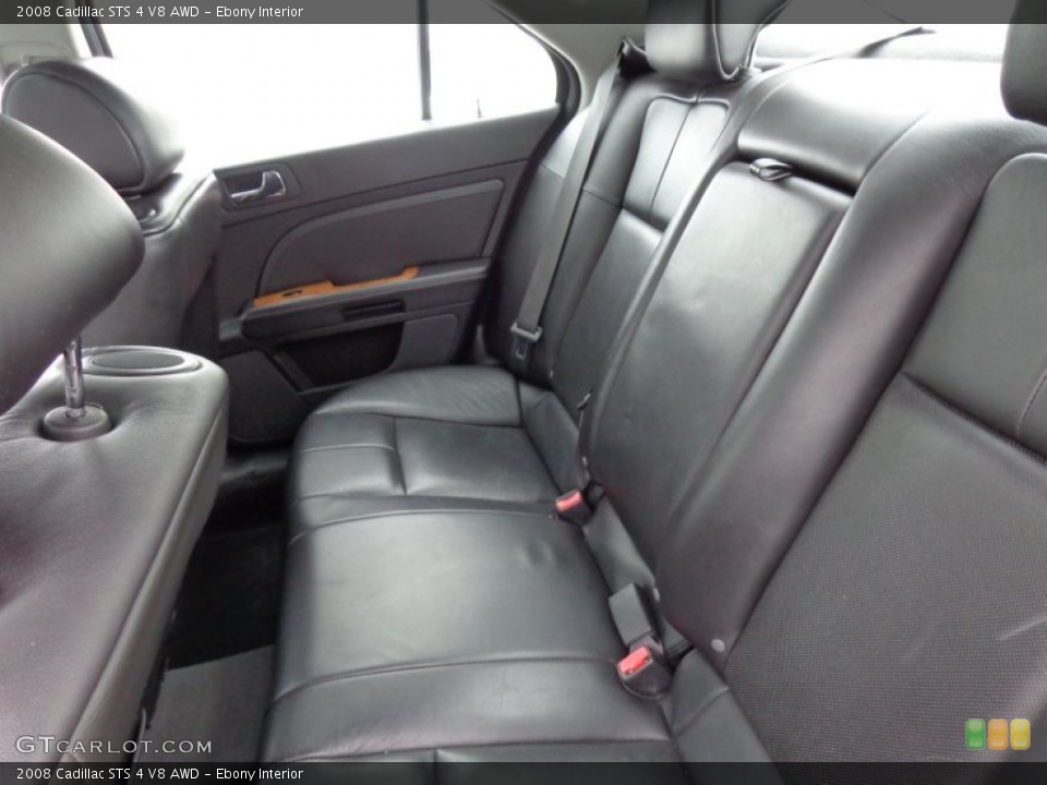 Ebony Interior Rear Seat for the 2008 Cadillac STS 4 V8 AWD #89529223