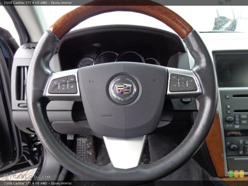 Ebony Interior Steering Wheel for the 2008 Cadillac STS 4 V8 AWD #89529406