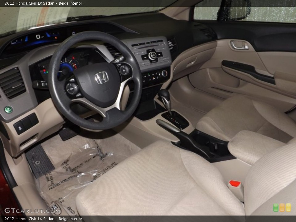 Beige Interior Prime Interior for the 2012 Honda Civic LX Sedan #89530579