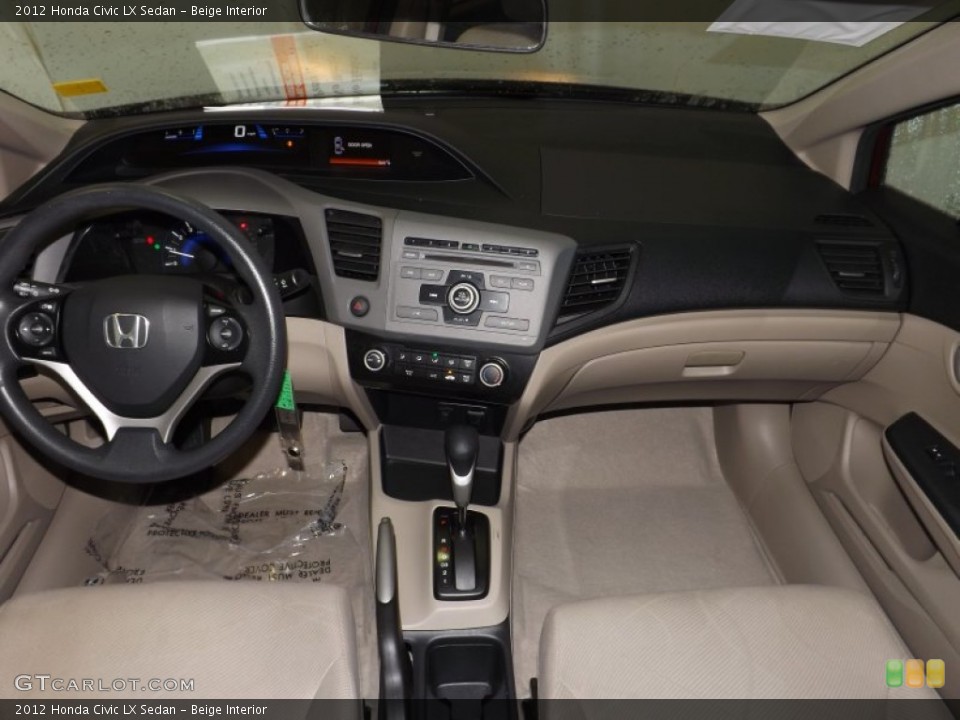 Beige Interior Dashboard for the 2012 Honda Civic LX Sedan #89531017
