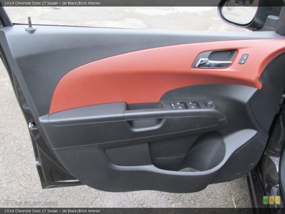 Jet Black/Brick Interior Door Panel for the 2014 Chevrolet Sonic LT Sedan #89533960