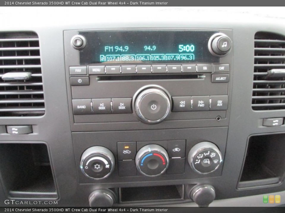 Dark Titanium Interior Controls for the 2014 Chevrolet Silverado 3500HD WT Crew Cab Dual Rear Wheel 4x4 #89535622