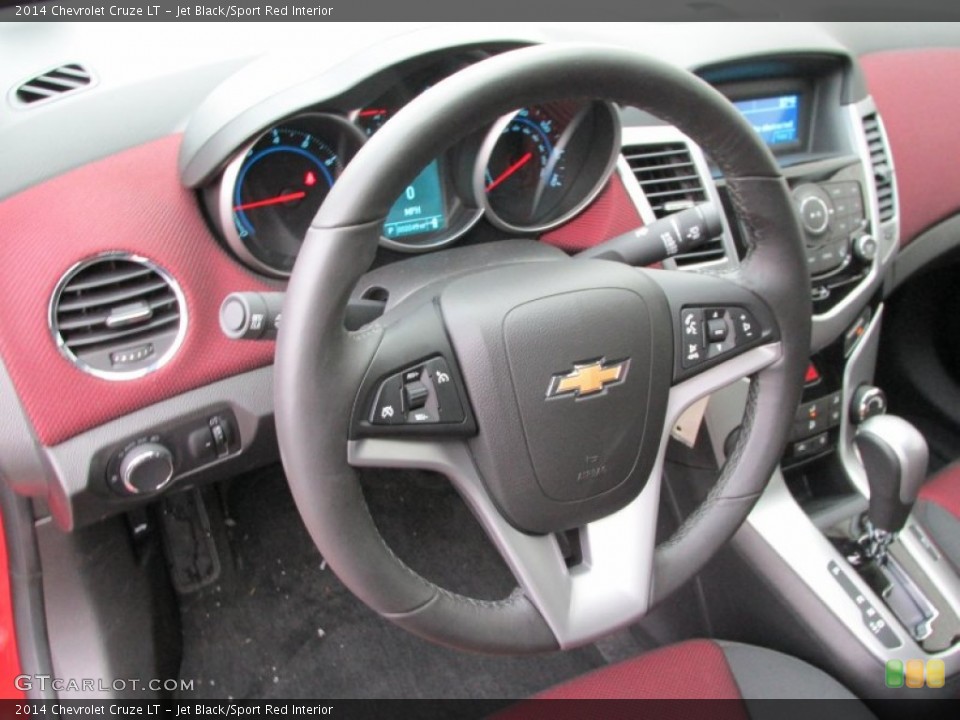 Jet Black/Sport Red Interior Steering Wheel for the 2014 Chevrolet Cruze LT #89537017