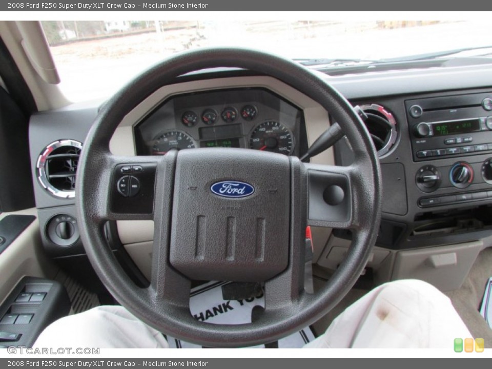 Medium Stone Interior Steering Wheel for the 2008 Ford F250 Super Duty XLT Crew Cab #89542924