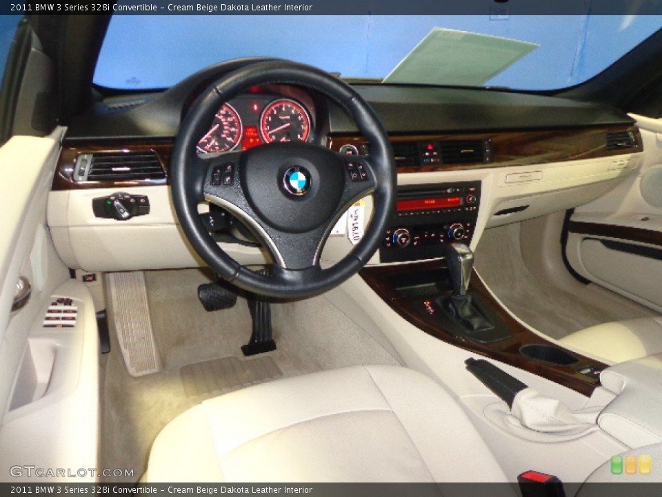 Cream Beige Dakota Leather Interior Prime Interior for the 2011 BMW 3 Series 328i Convertible #89543479