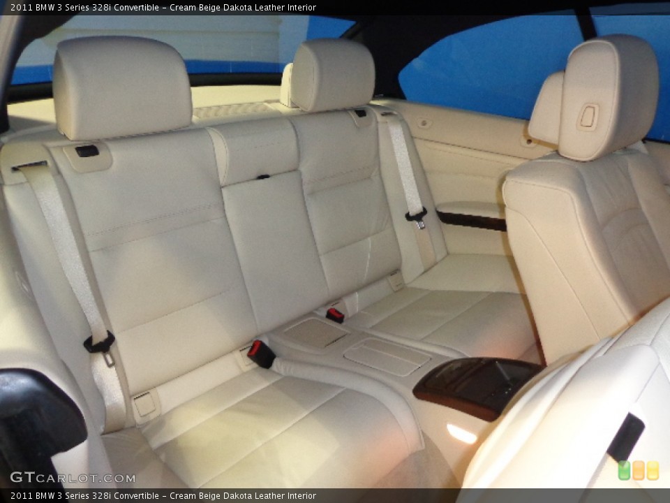 Cream Beige Dakota Leather Interior Rear Seat for the 2011 BMW 3 Series 328i Convertible #89543653