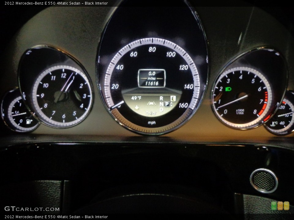 Black Interior Gauges for the 2012 Mercedes-Benz E 550 4Matic Sedan #89544454