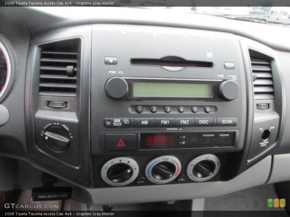 Graphite Gray Interior Controls for the 2008 Toyota Tacoma Access Cab 4x4 #89546455