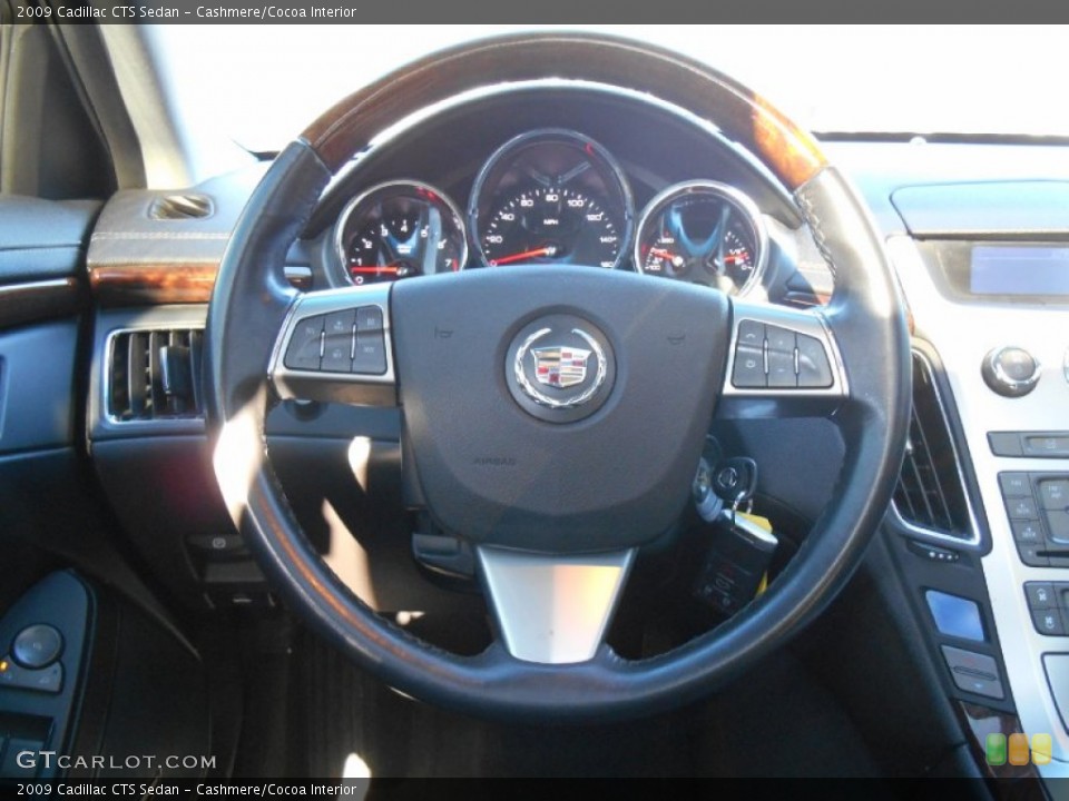 Cashmere/Cocoa Interior Steering Wheel for the 2009 Cadillac CTS Sedan #89546617