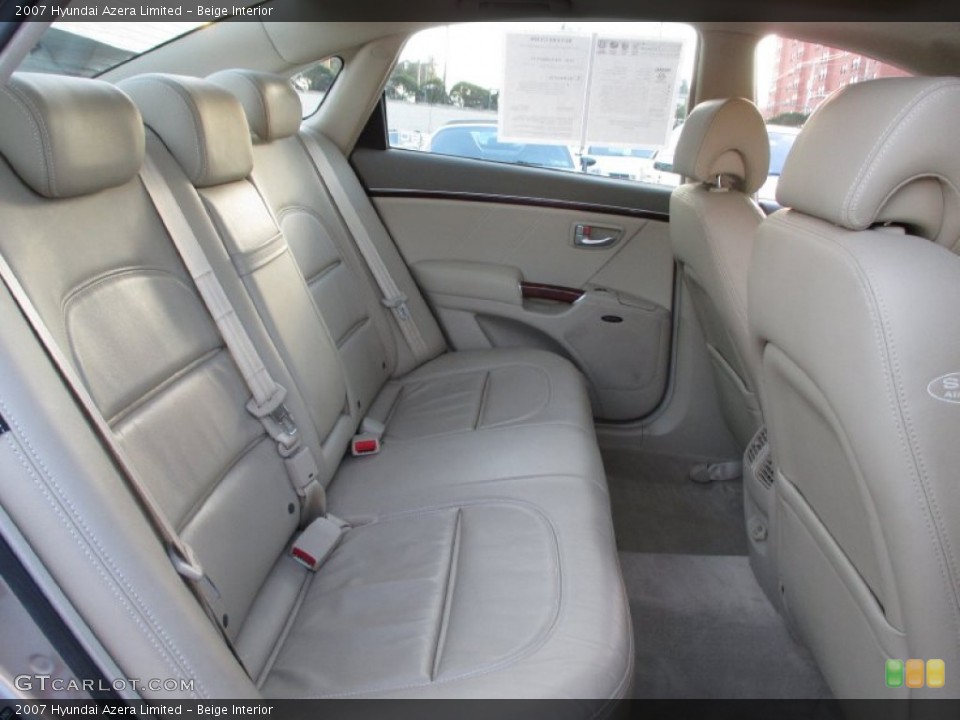 Beige Interior Rear Seat for the 2007 Hyundai Azera Limited #89562673
