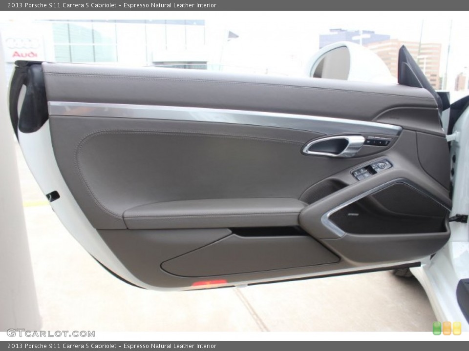 Espresso Natural Leather Interior Door Panel for the 2013 Porsche 911 Carrera S Cabriolet #89574395