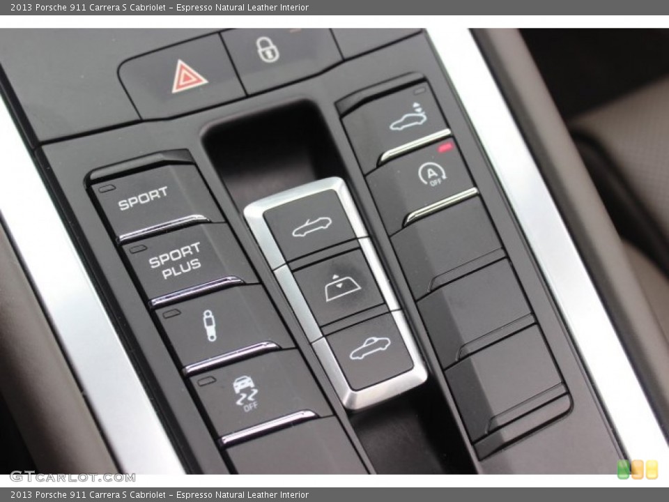 Espresso Natural Leather Interior Controls for the 2013 Porsche 911 Carrera S Cabriolet #89574692