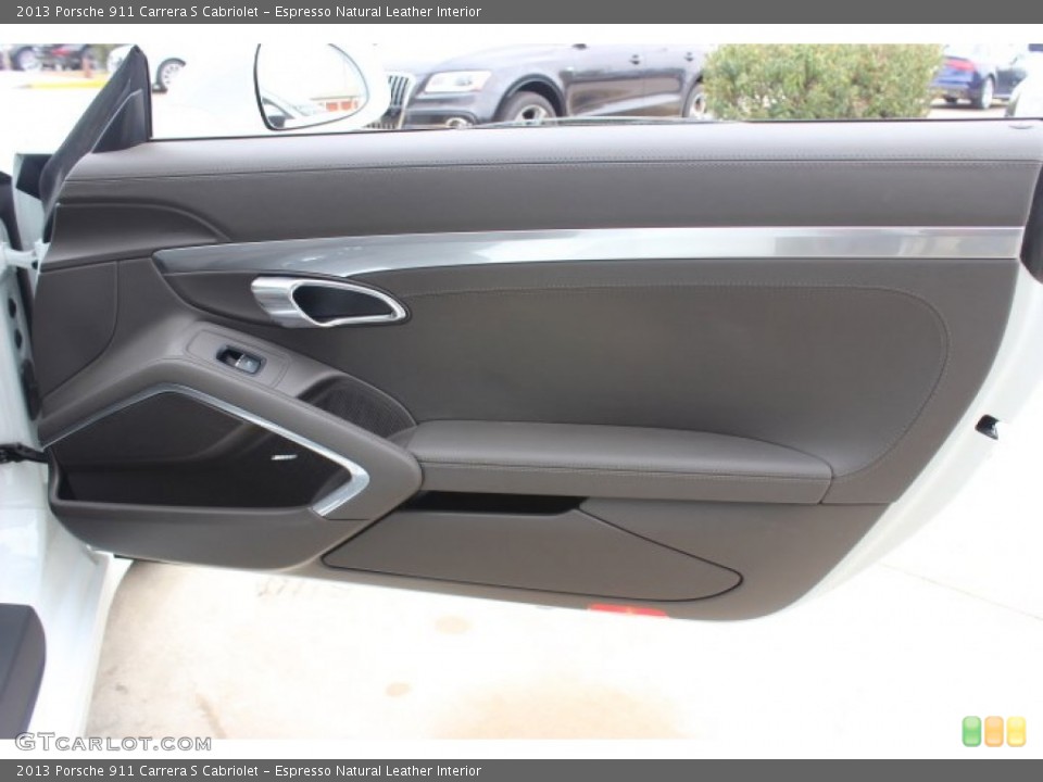 Espresso Natural Leather Interior Door Panel for the 2013 Porsche 911 Carrera S Cabriolet #89574839