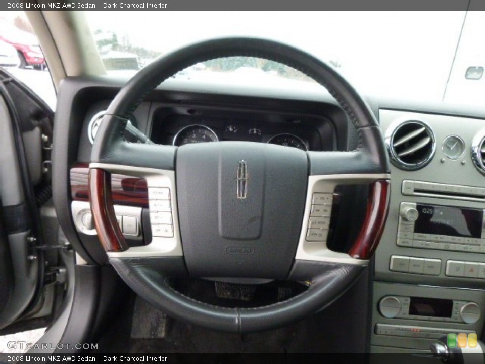 Dark Charcoal Interior Steering Wheel for the 2008 Lincoln MKZ AWD Sedan #89577098