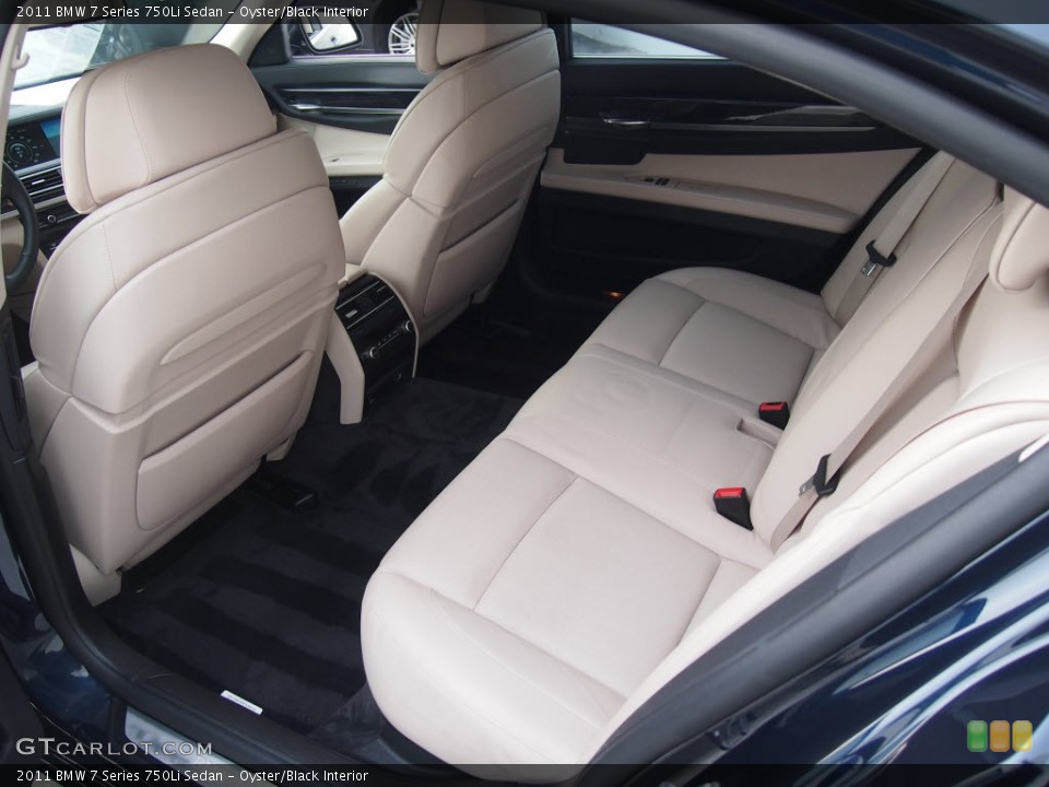 Oyster/Black Interior Rear Seat for the 2011 BMW 7 Series 750Li Sedan #89581355