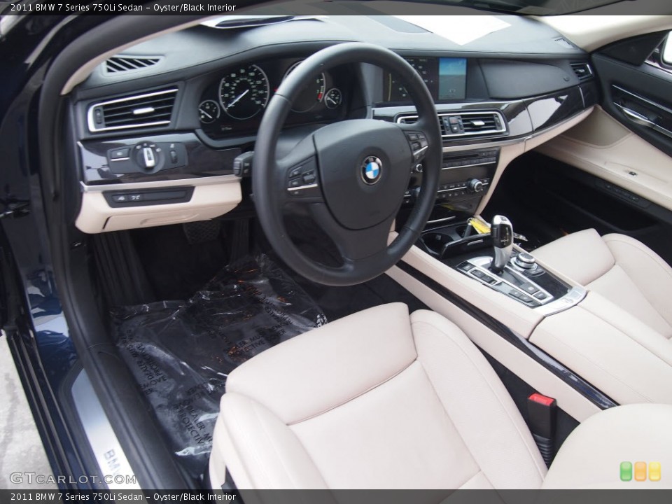 Oyster/Black 2011 BMW 7 Series Interiors