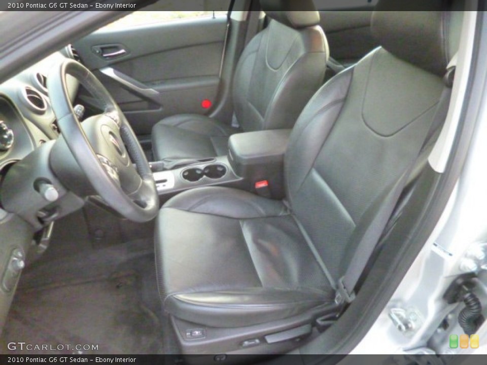 Ebony Interior Front Seat for the 2010 Pontiac G6 GT Sedan #89583752