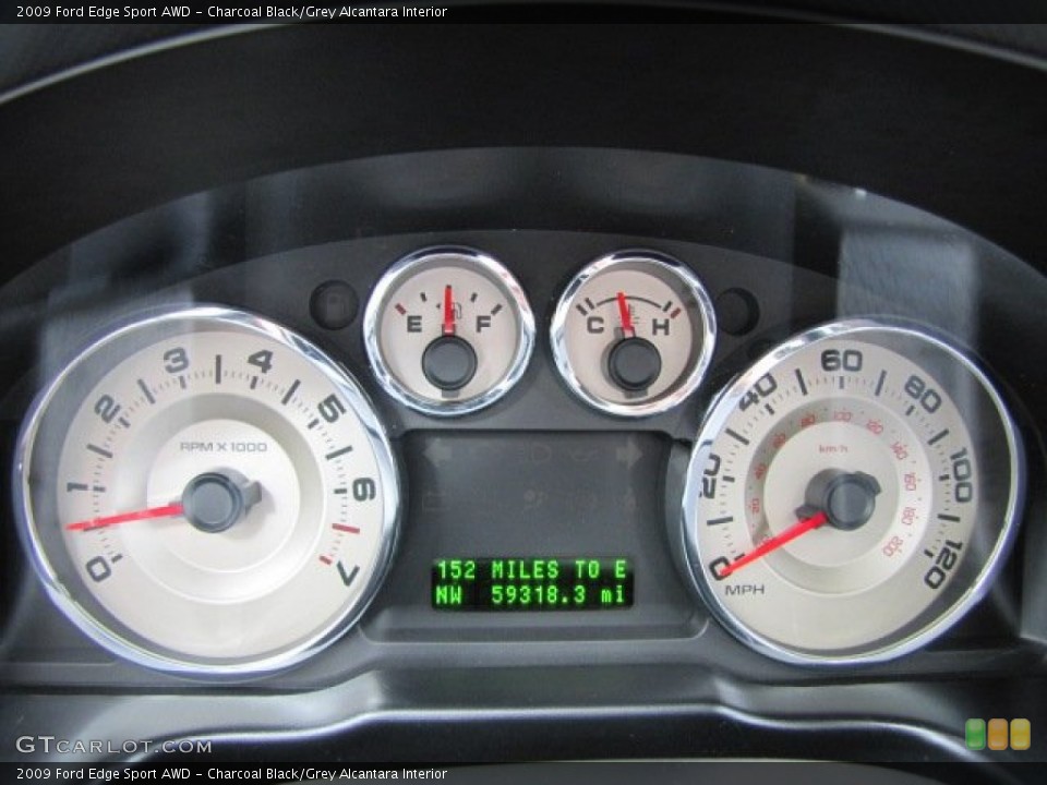 Charcoal Black/Grey Alcantara Interior Gauges for the 2009 Ford Edge Sport AWD #89585003