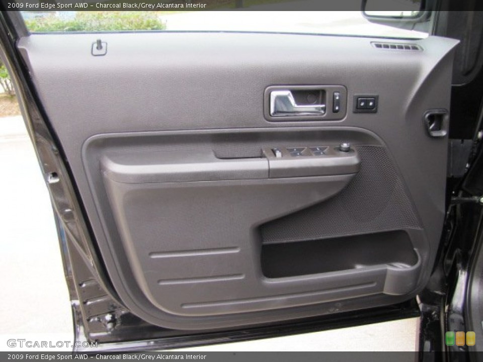 Charcoal Black/Grey Alcantara Interior Door Panel for the 2009 Ford Edge Sport AWD #89585375