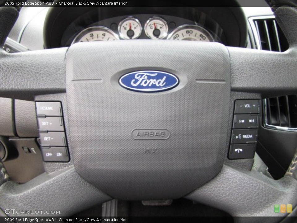 Charcoal Black/Grey Alcantara Interior Steering Wheel for the 2009 Ford Edge Sport AWD #89585474