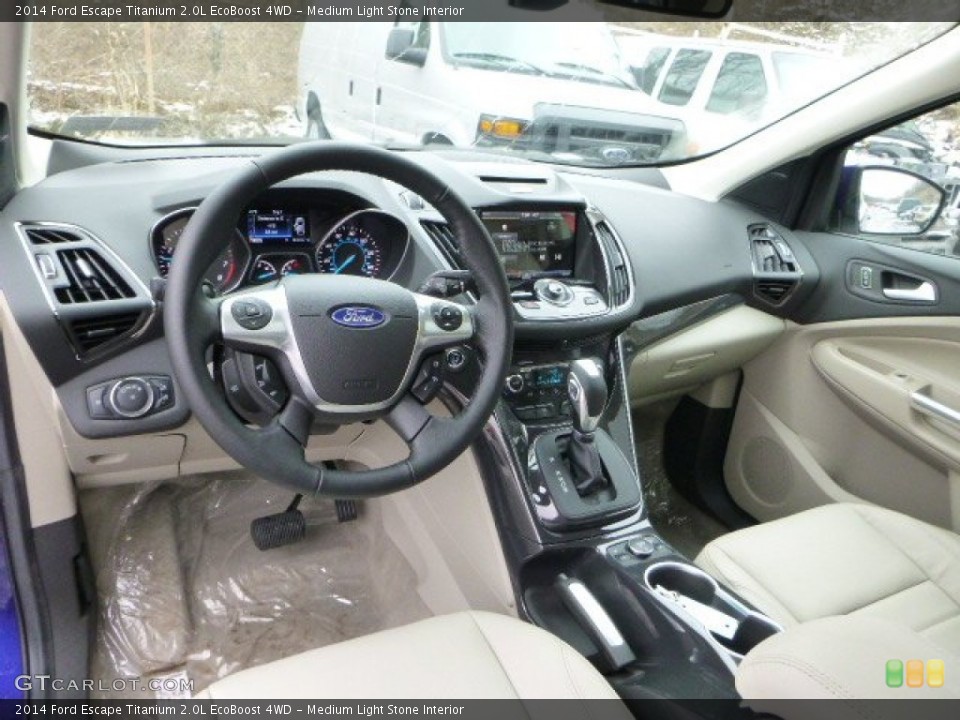 Medium Light Stone Interior Prime Interior for the 2014 Ford Escape Titanium 2.0L EcoBoost 4WD #89595896