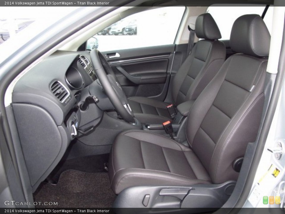 Titan Black Interior Front Seat for the 2014 Volkswagen Jetta TDI SportWagen #89599479