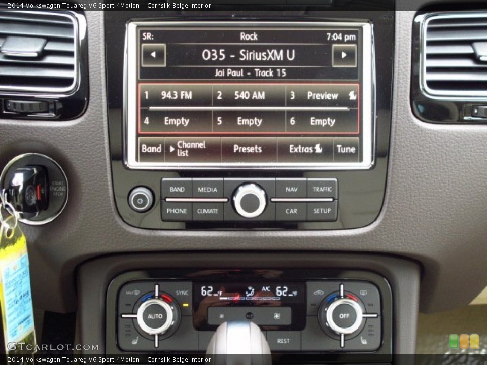 Cornsilk Beige Interior Controls for the 2014 Volkswagen Touareg V6 Sport 4Motion #89601262