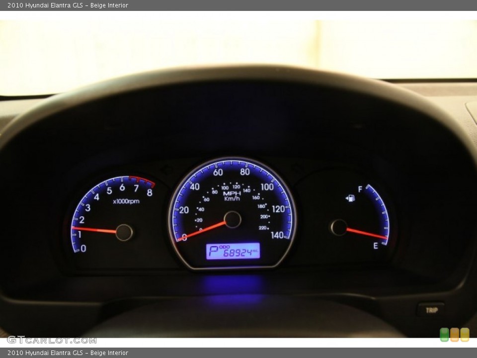 Beige Interior Gauges for the 2010 Hyundai Elantra GLS #89604425