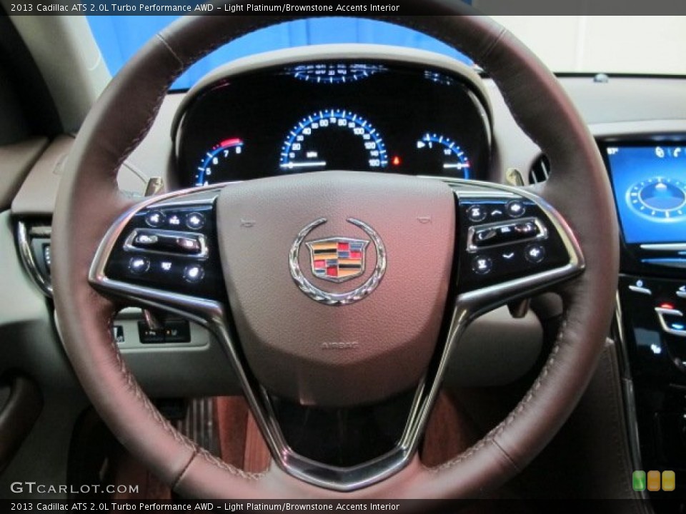 Light Platinum/Brownstone Accents Interior Steering Wheel for the 2013 Cadillac ATS 2.0L Turbo Performance AWD #89614814