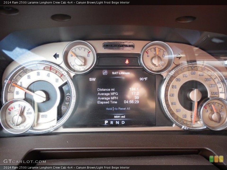 Canyon Brown/Light Frost Beige Interior Gauges for the 2014 Ram 2500 Laramie Longhorn Crew Cab 4x4 #89619755