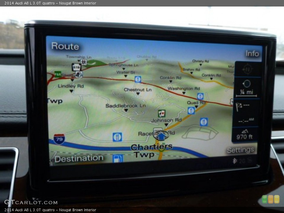 Nougat Brown Interior Navigation for the 2014 Audi A8 L 3.0T quattro #89624442