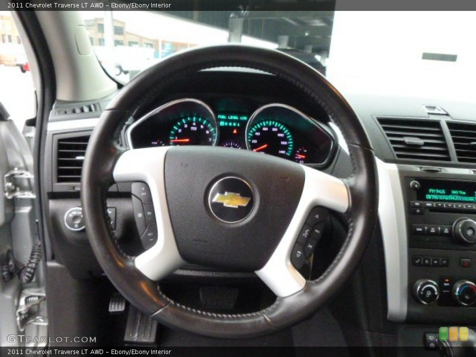 Ebony/Ebony Interior Steering Wheel for the 2011 Chevrolet Traverse LT AWD #89627729